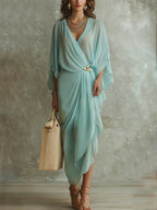 Alina | Draped Flow Wrap Dress