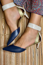 BICOLORE SLINGBACK WITH ELEGANT HEEL