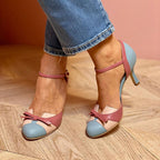 DECOLLETE WITH ANKLE STRAP AND BOW DETAIL