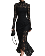 Julia | Black Lace Maxi Dress