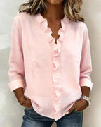 Indie | Blouse with Ruffles and Long Sleeves