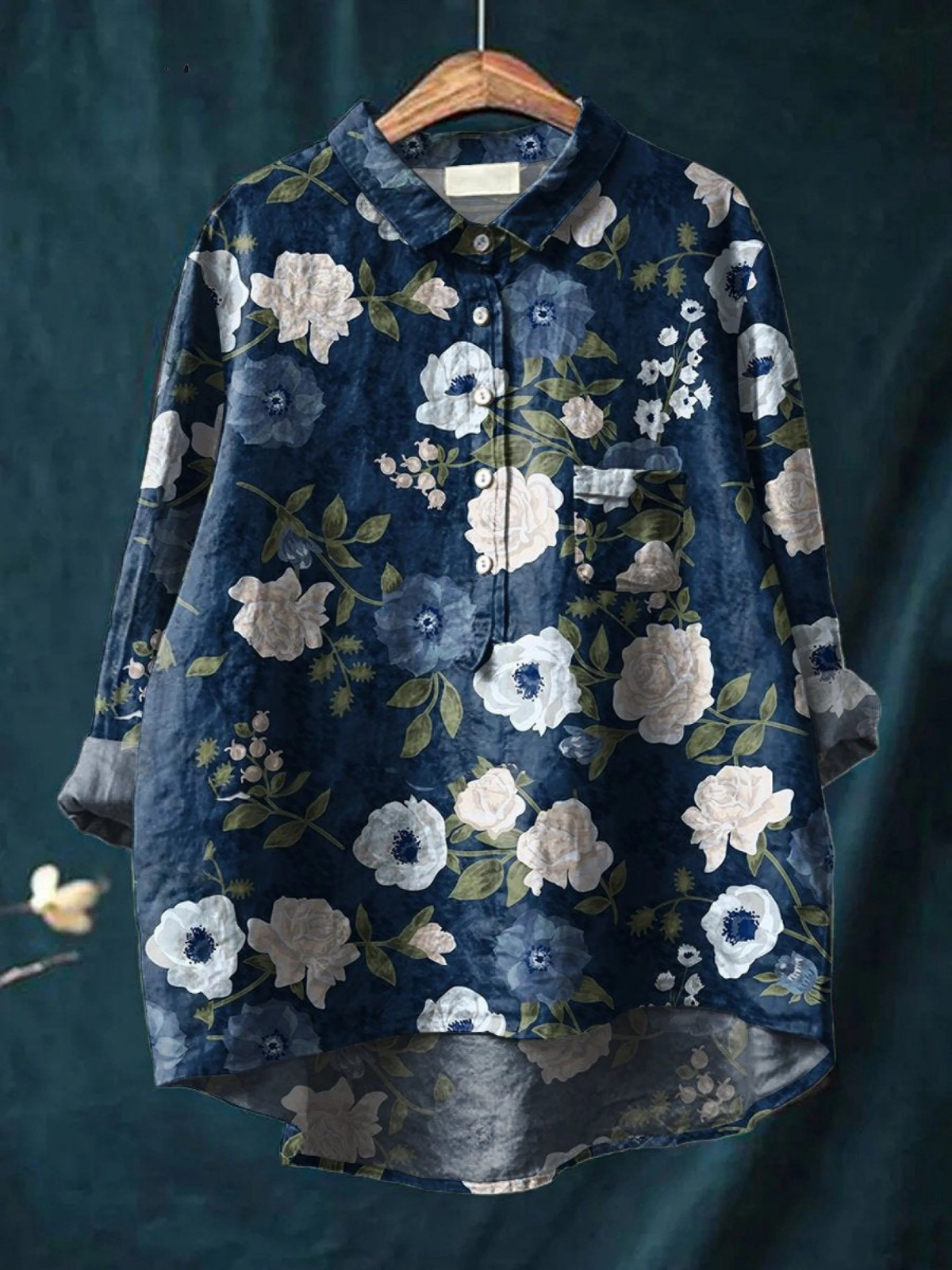 Saskia | Casual Shirt Floral Art Print