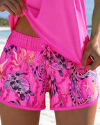 Barbara | Elegant Ocean Print Split Tankini