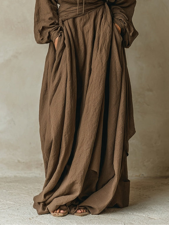 Aria | Flowing Hooded Maxi Dress