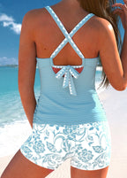 Violet | Ruched Tankini with Floral Shorts