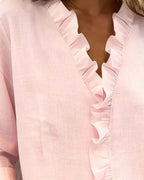 Indie | Blouse with Ruffles and Long Sleeves