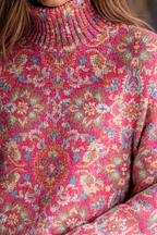 Anna | Retro Ethnic Floral Turtleneck