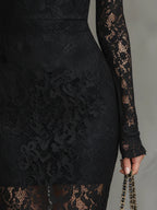 Julia | Black Lace Maxi Dress