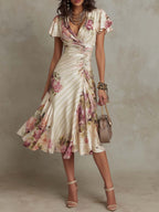 Elena | Floral Wrap Midi Dress