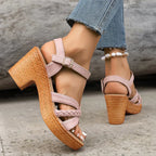 WOVEN HEEL SANDALS