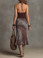 Serena | Halter Boho Maxi Dress