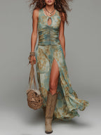 Zaria | Boho Slit Maxi Dress
