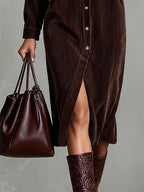 Sienna | Relaxed Button Midi Dress