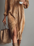 Sienna | Relaxed Button Midi Dress