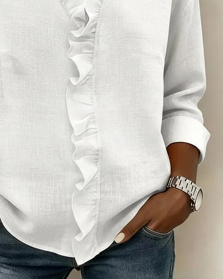 Indie | Blouse with Ruffles and Long Sleeves