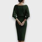 Lunaria – Draped Batwing Midi Dress