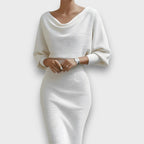 Lunaria – Draped Batwing Midi Dress